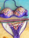 Costum de Baie Mov cu Imprimeuri 0012607M2